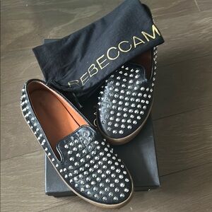 Rebecca Minkoff Kory TOO Black Studded Athletic Slip on Shoes